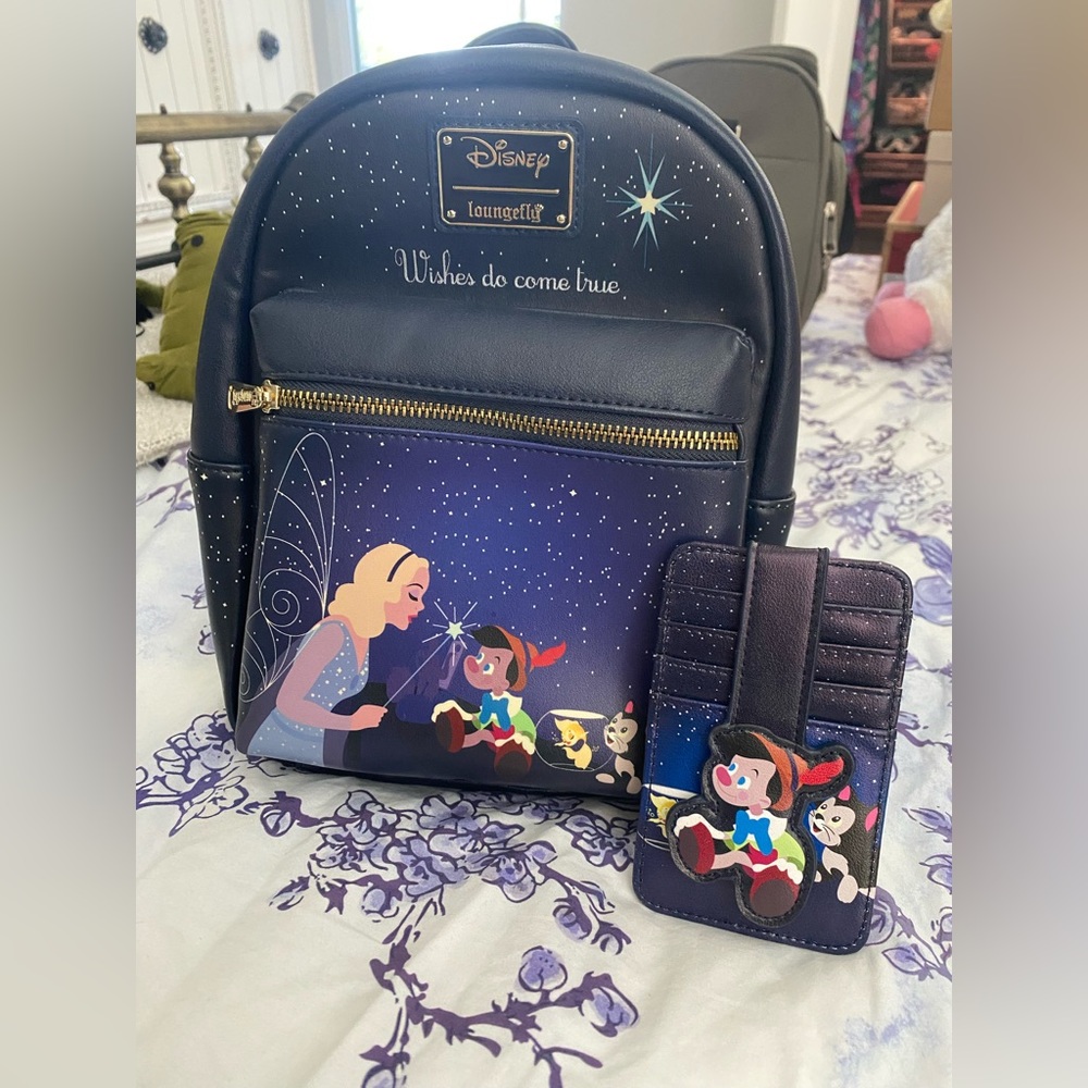 Loungefly Pinocchio ‘Wishes do come true’ backpack and matching wallet